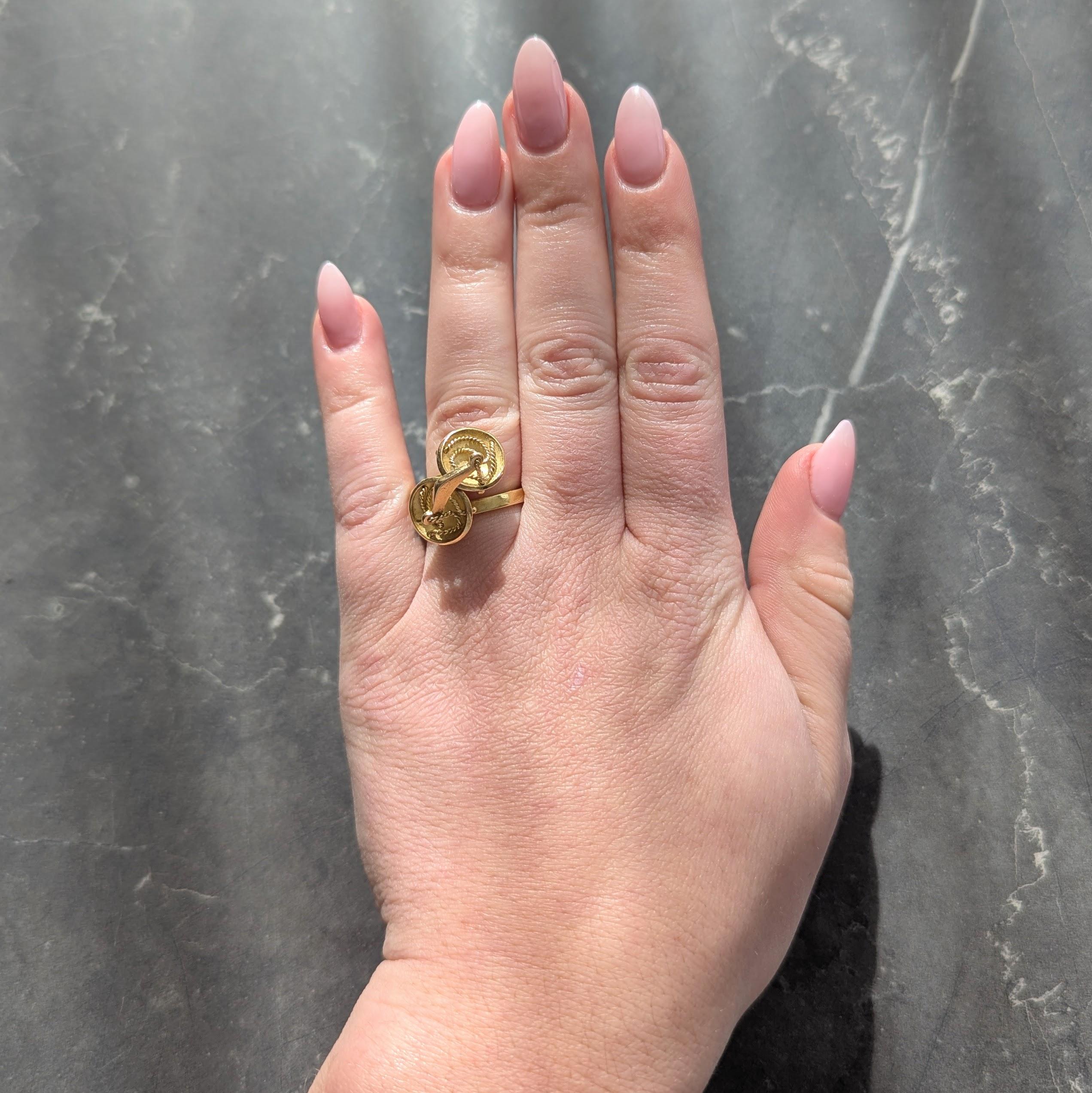 Tiffany & Co. Georges L'Enfant  1970's 18 Karat Gold Vintage Libra Zodiac Ring