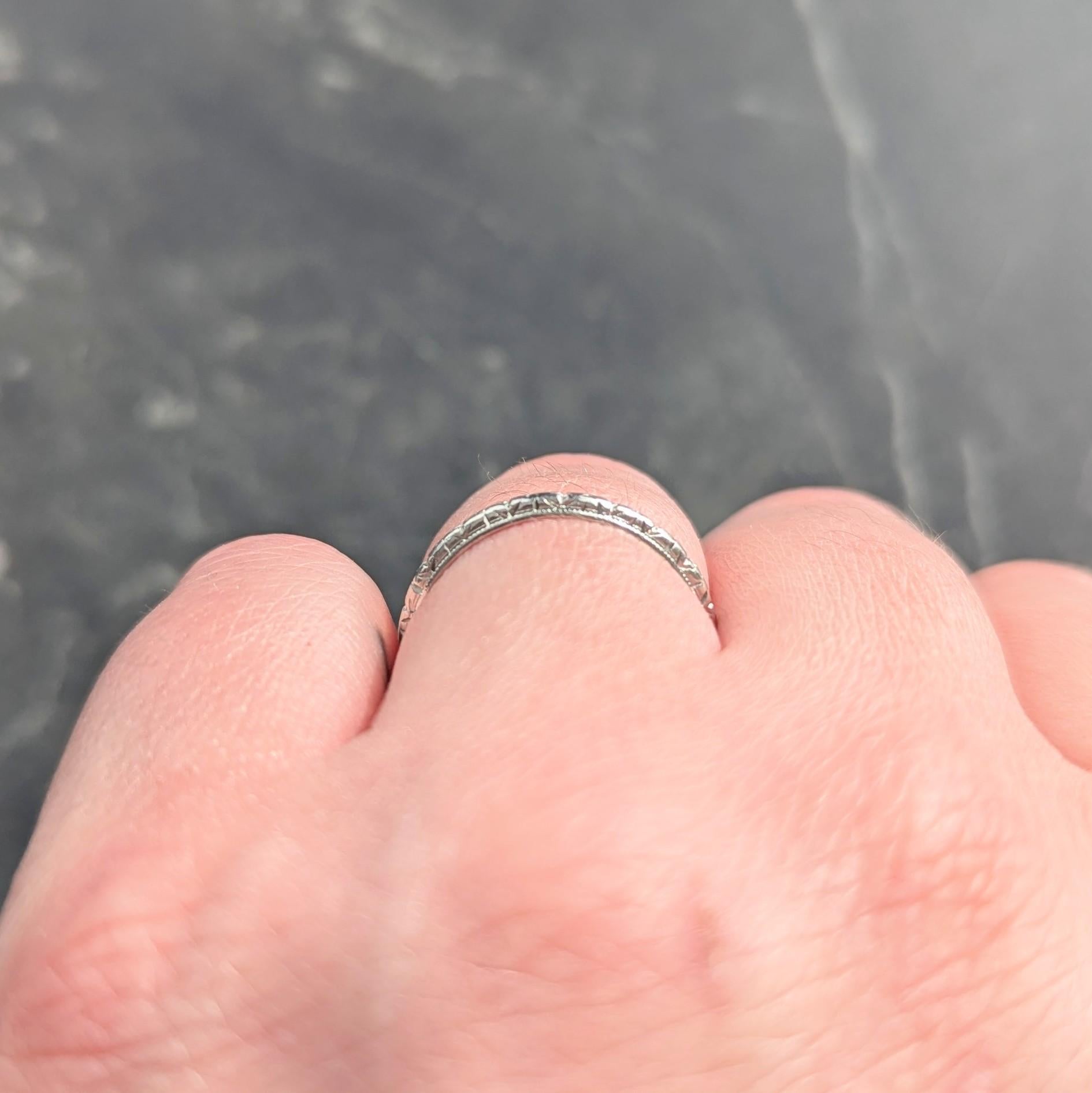 Art Deco 1932 Platinum Orange Blossom Vintage Wedding Band Ring