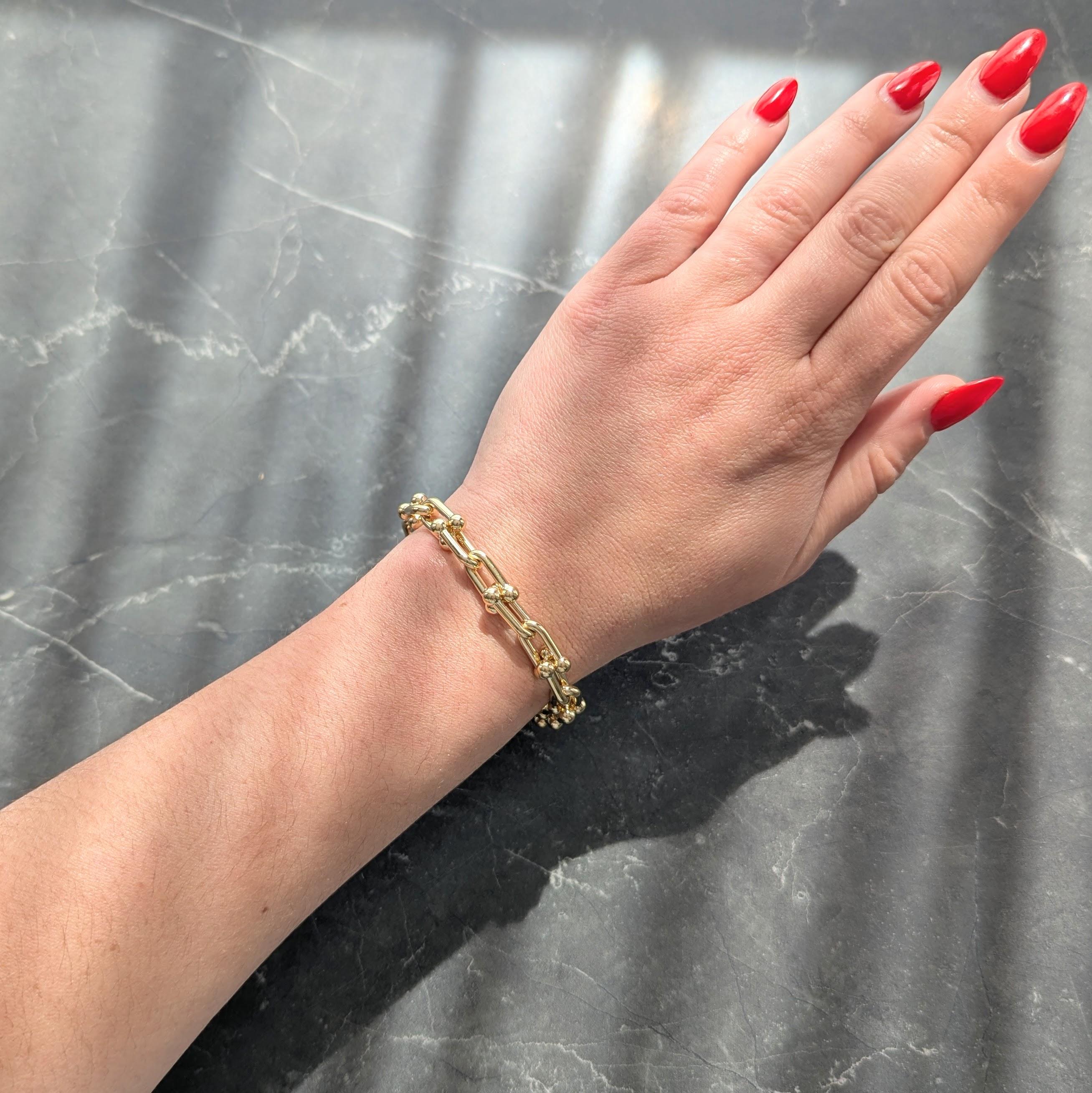 Tiffany & Co. 18 Karat Yellow Gold Small Hardware Link Bracelet