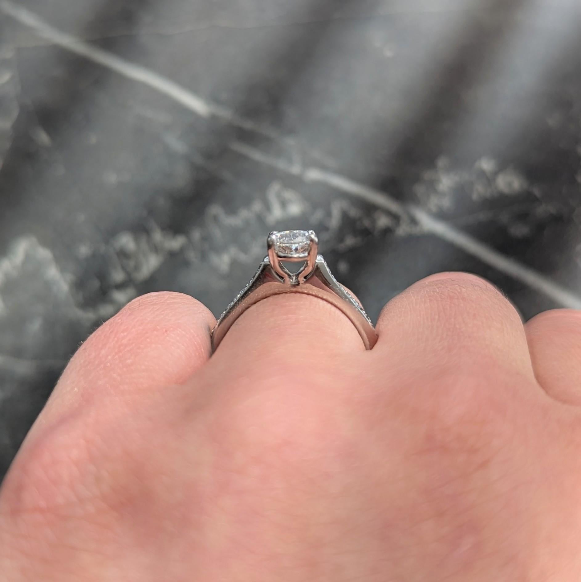 Contemporary Oval Cut 1.26 CTW Diamond Platinum Pavé Engagement Ring GIA