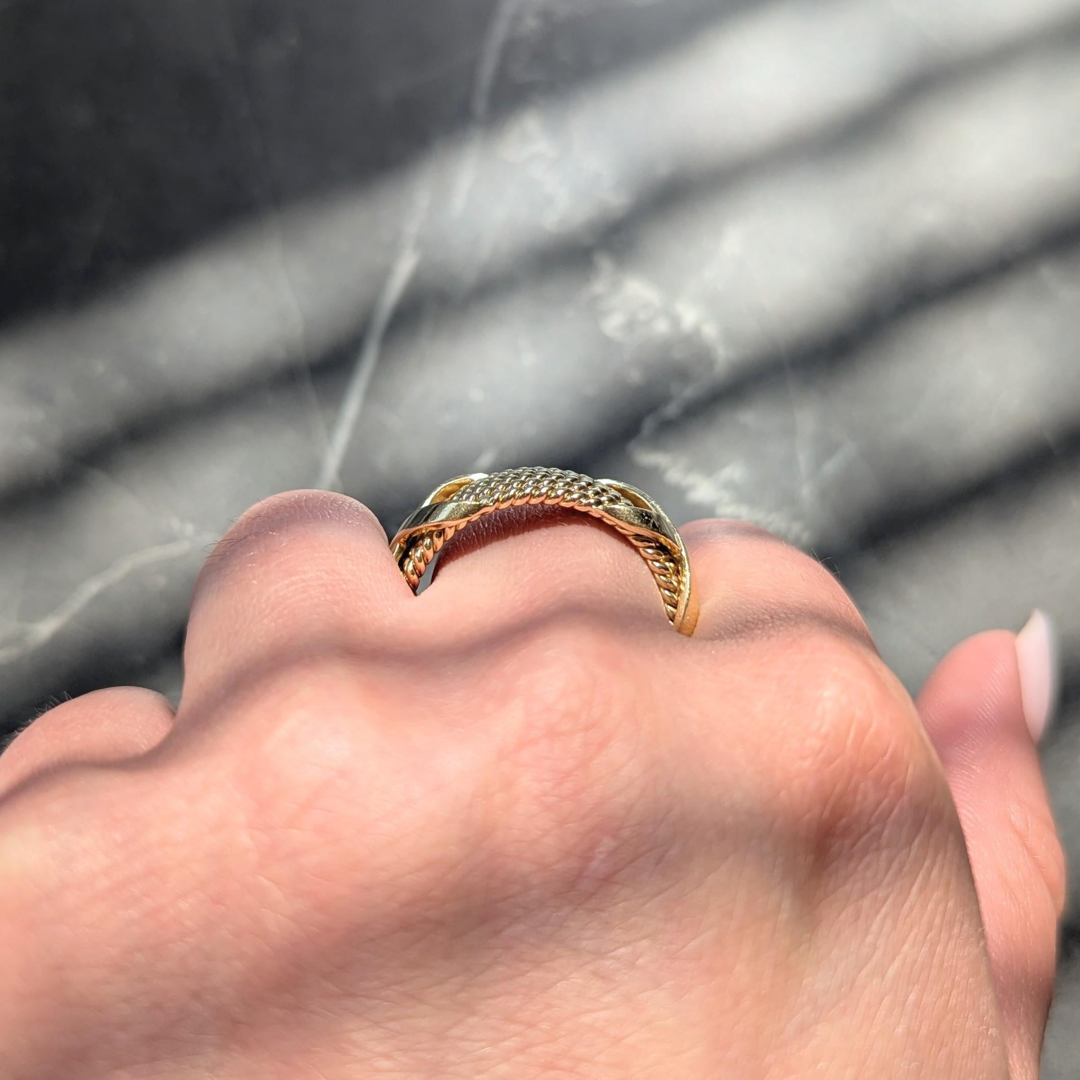 Tiffany & Co. Schlumberger 1980's 18 Karat Yellow Gold Vintage X Band Ring