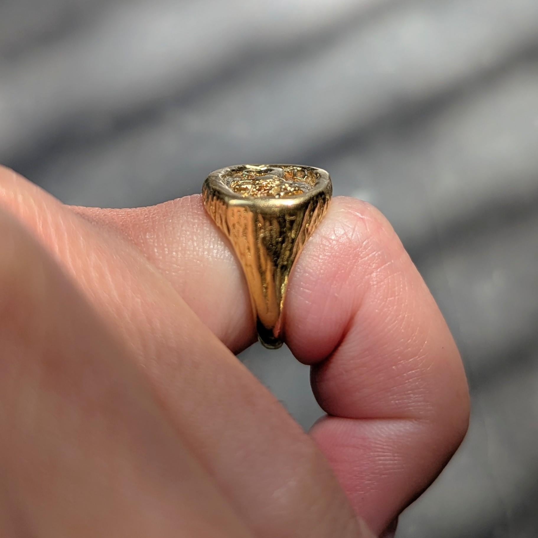 Tiffany & Co. 1960's 18 Karat Yellow Gold Vintage Lion Signet Ring
