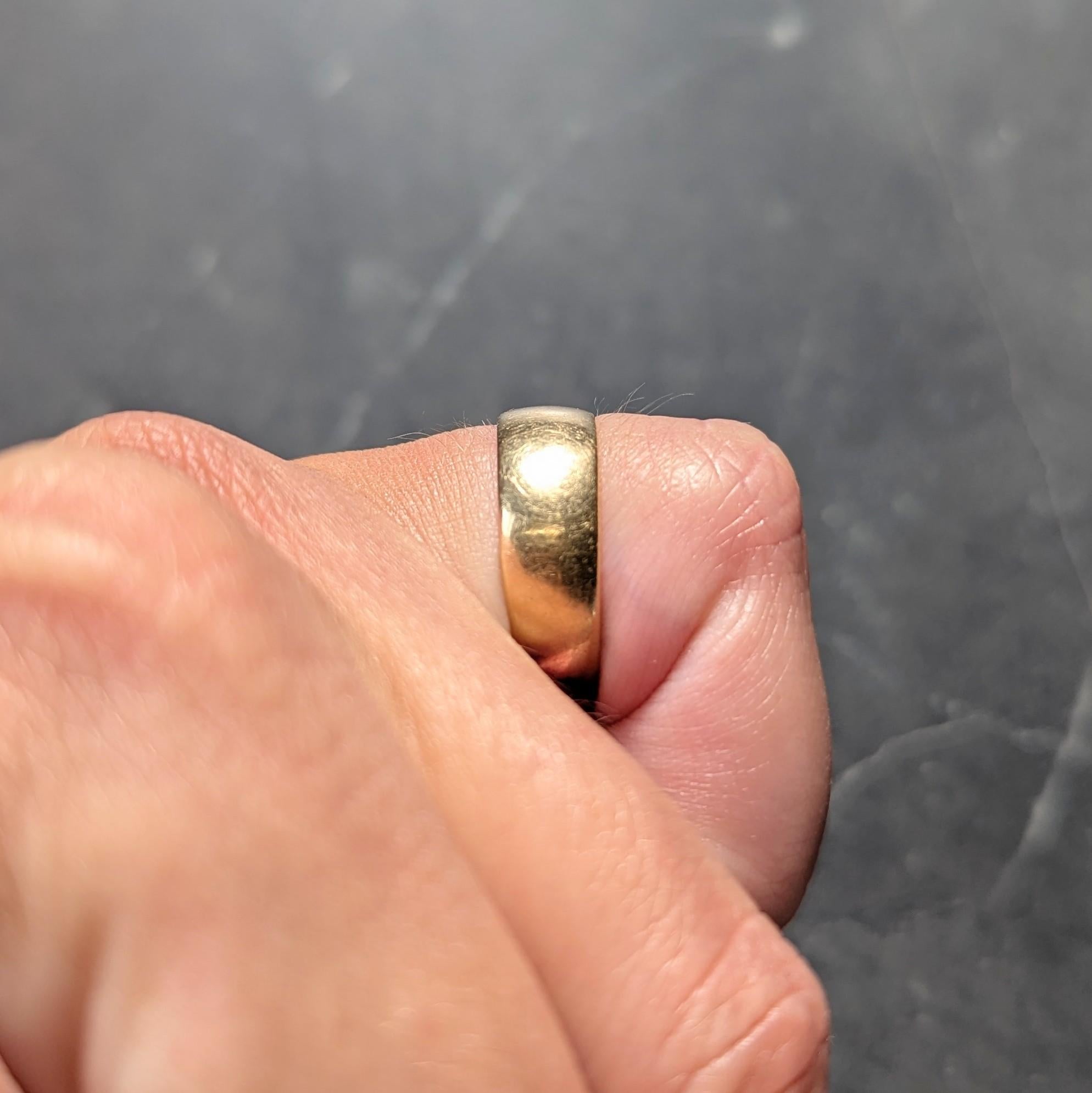 Victorian 18 Karat Yellow Gold Antique Wide Cigar Wedding Band Ring