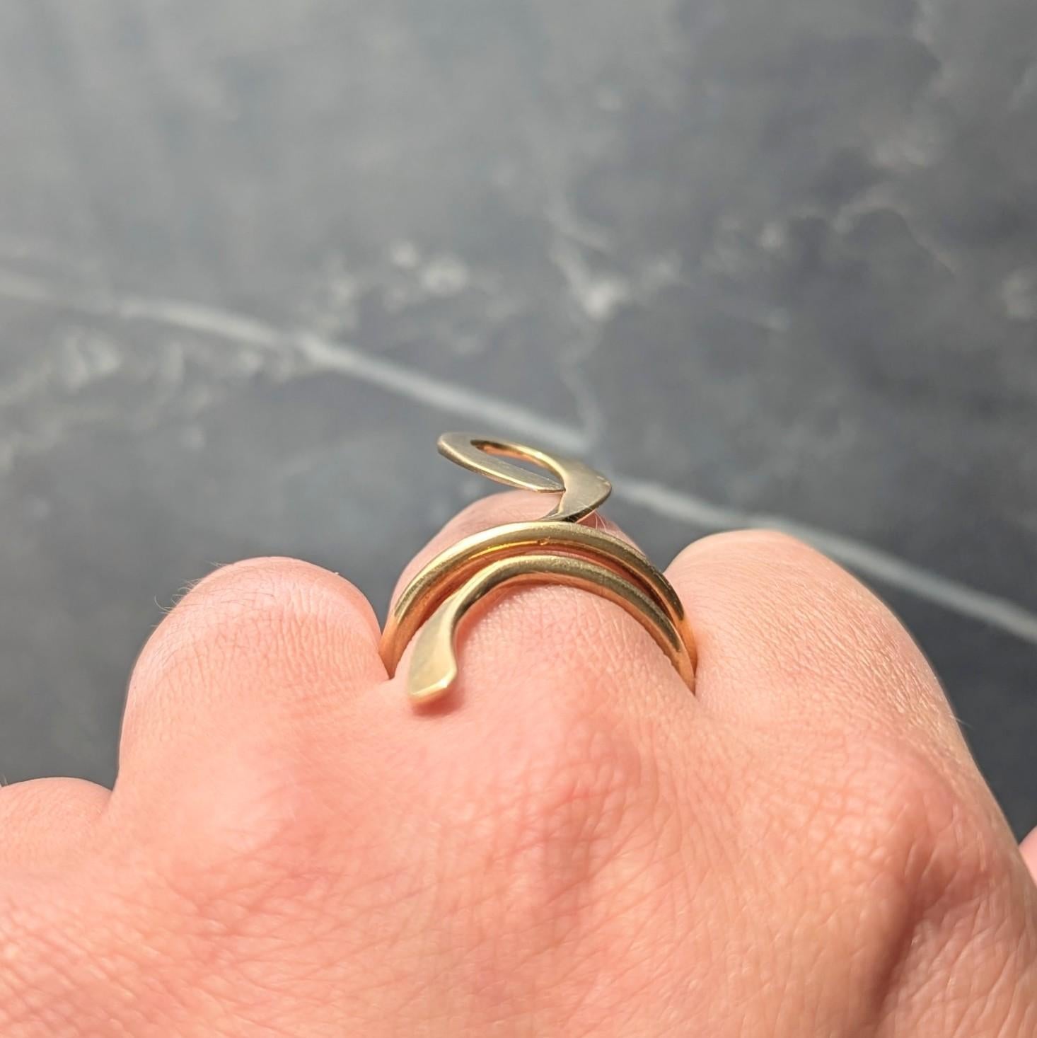 Cartier Dinh Van 1970's 18 Karat Yellow Gold Vintage Ankh Wrap Ring
