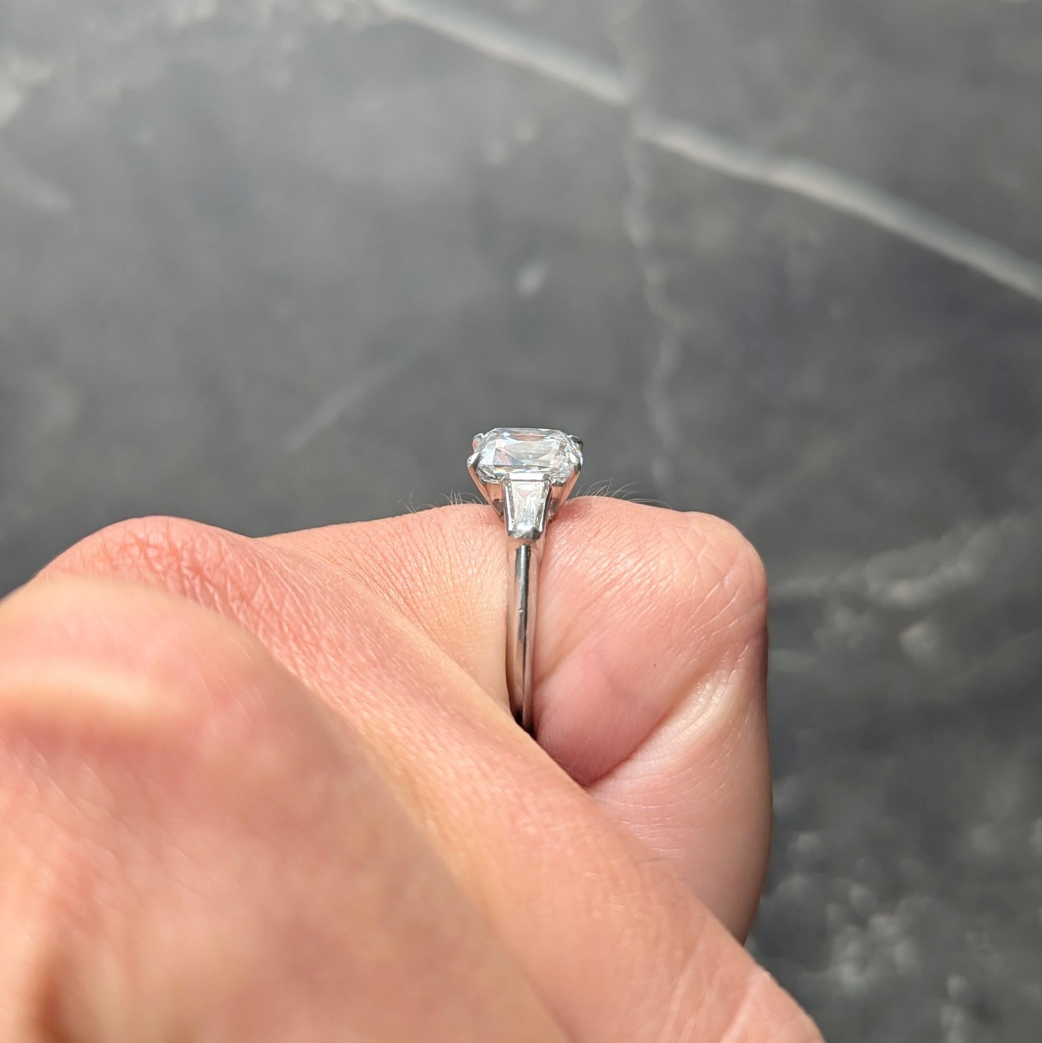 Mid-Century 2.20 CTW Old Mine Cut Diamond Platinum Vintage Engagement Ring GIA