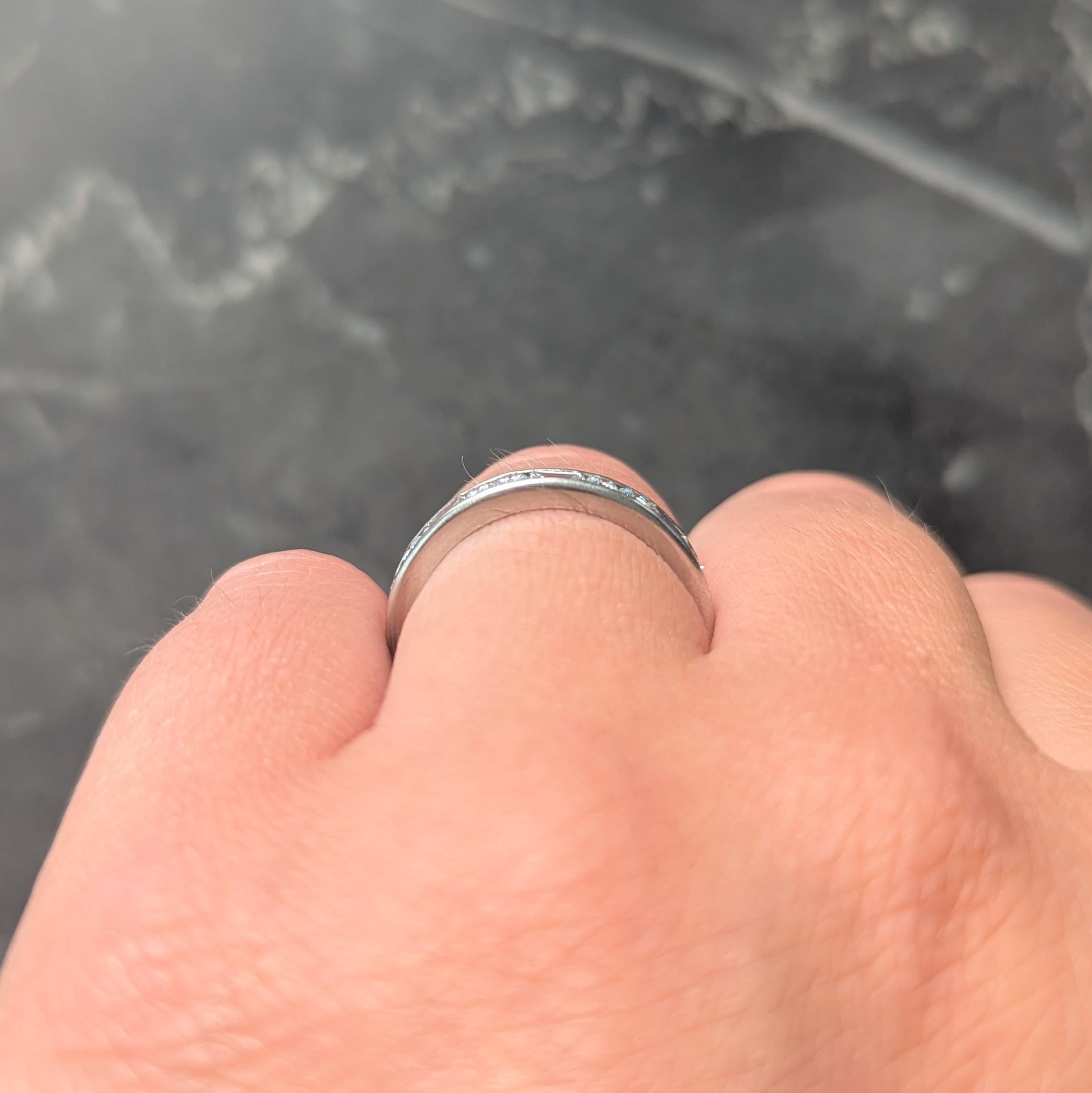 1950's 1.44 CTW Diamond Platinum Vintage Dash & Dot Eternity Wedding Band Ring