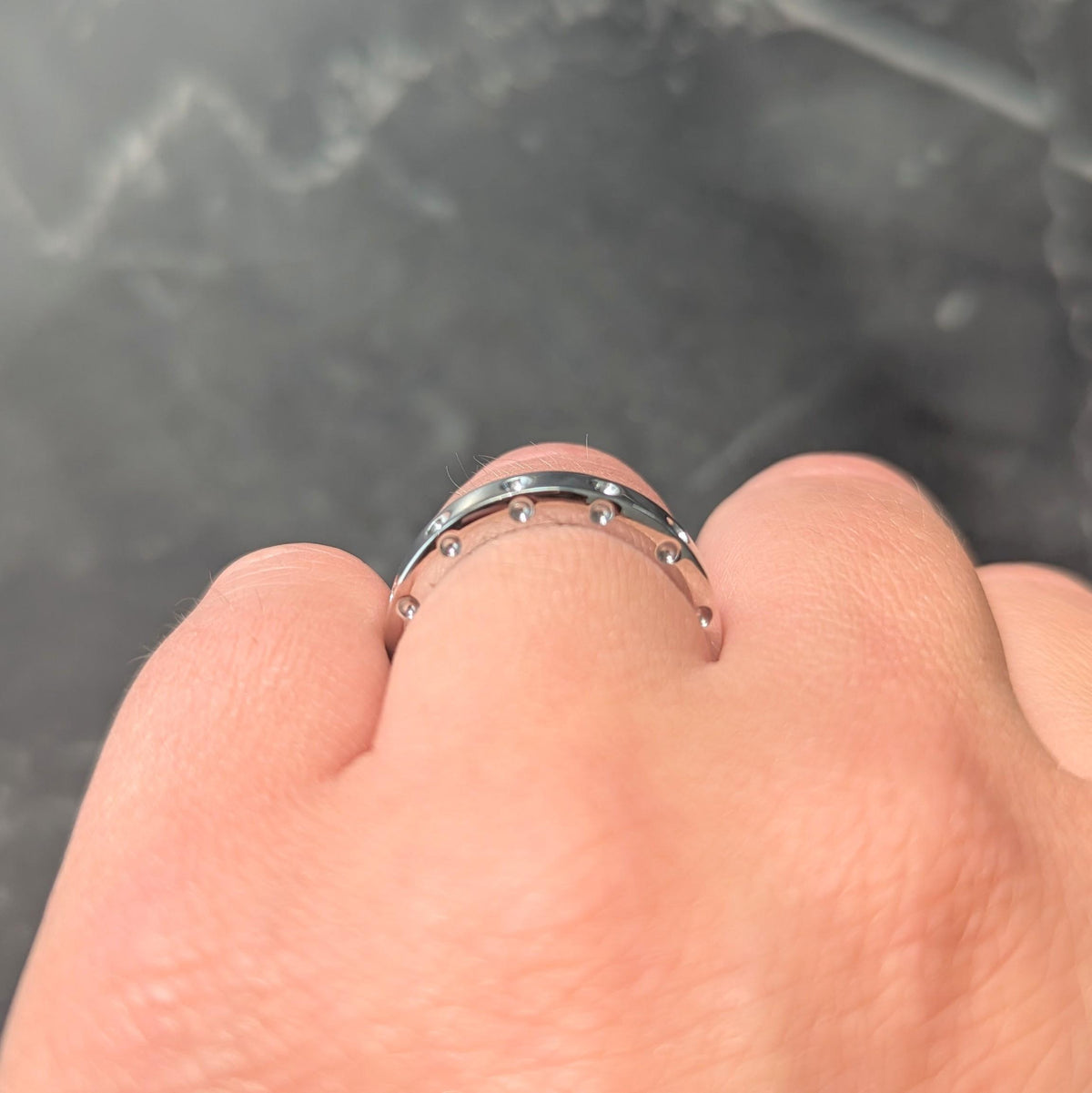 Roberto Coin 18 Karat White Gold Pois Moi Symphony Contemporary Band Ring