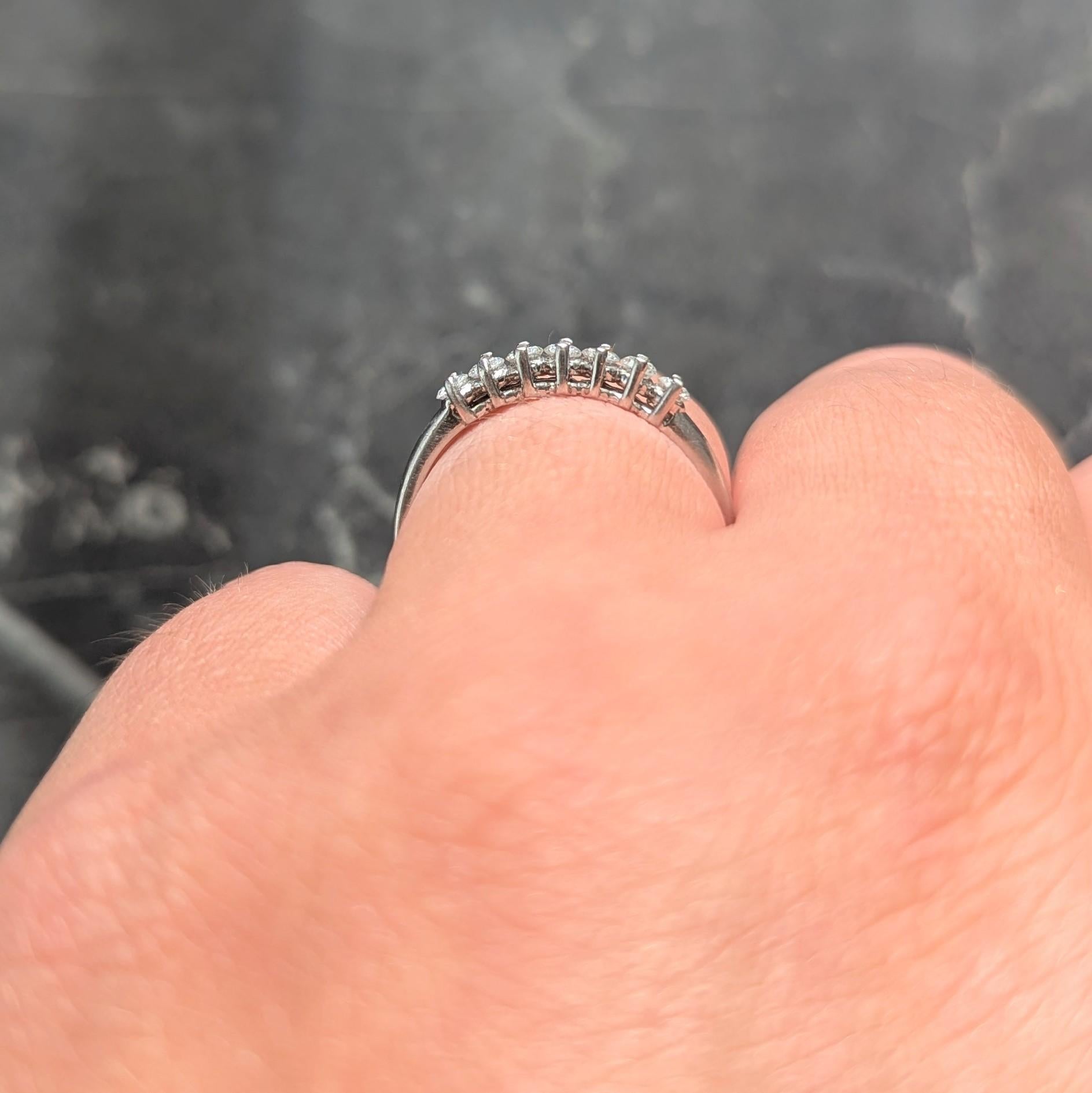 Mid-Century 0.35 CTW Diamond Platinum Vintage Wedding Band Ring