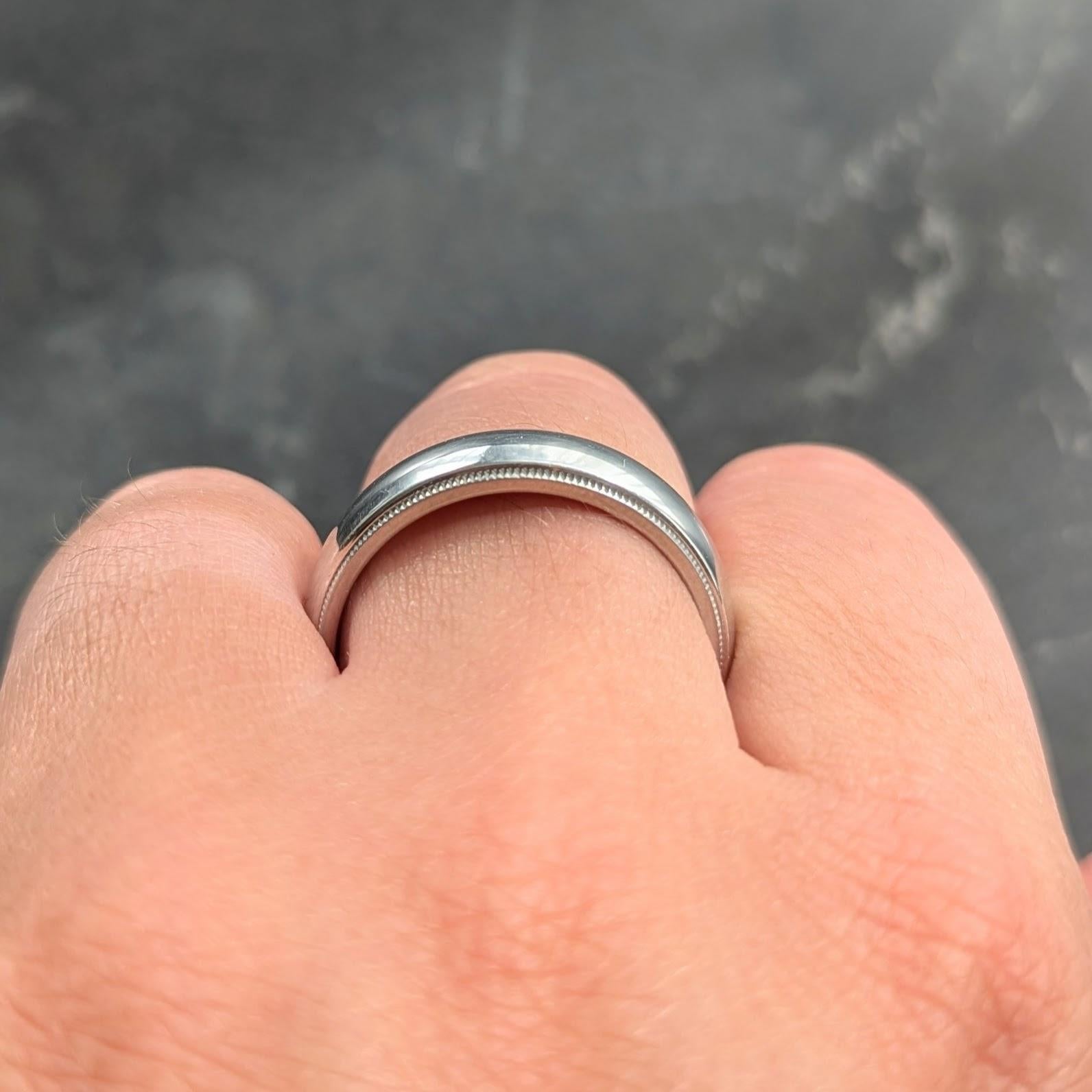 Tiffany & Co. 1990'S Platinum Unisex Vintage Men's Wedding Band Ring