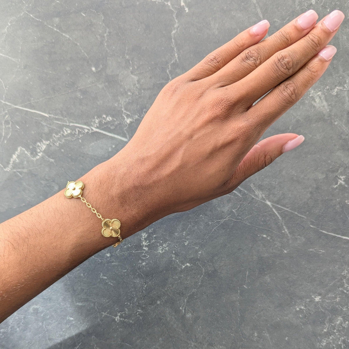 Van Cleef & Arpels 2020's 18K Gold Contemporary Alhambra Station Link Bracelet