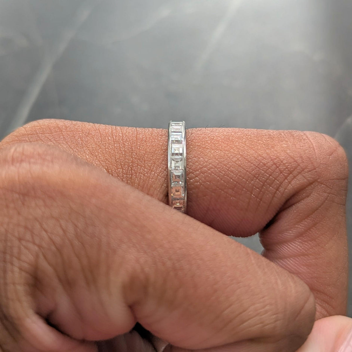 Tiffany & Co. Mid-Century 2.50 CTW Diamond Platinum Vintage Wedding Band Ring