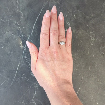 Art Deco Old European Cut Diamond Platinum Vintage Engagement Ring