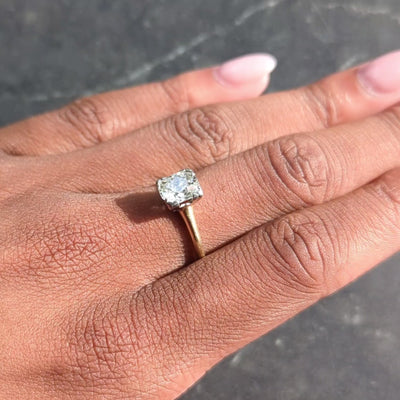 Woods Retro Old Mine Diamond 14 Karat Gold Vintage Solitaire Engagement Ring