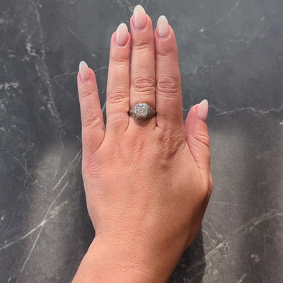 Art Deco 0.93 CTW Old Mine Diamond Platinum Vintage Solitaire Engagement Ring