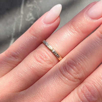 1957 14 Karat Two-Tone Gold Vintage Orange Blossom Band Ring