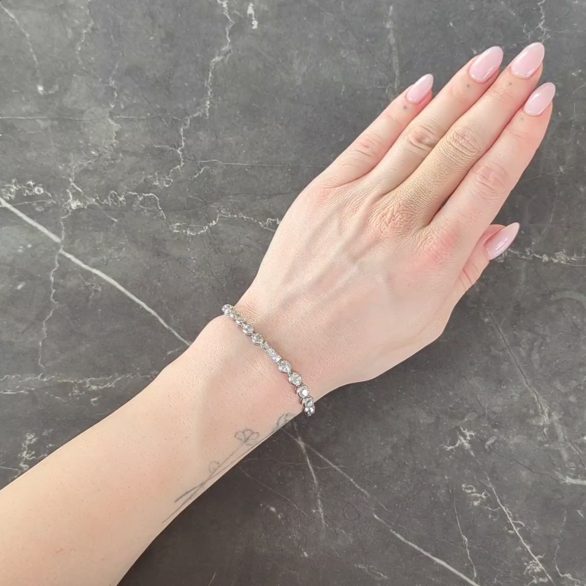 Art Deco 7.60 CTW  Diamond Platinum Antique Line Bracelet