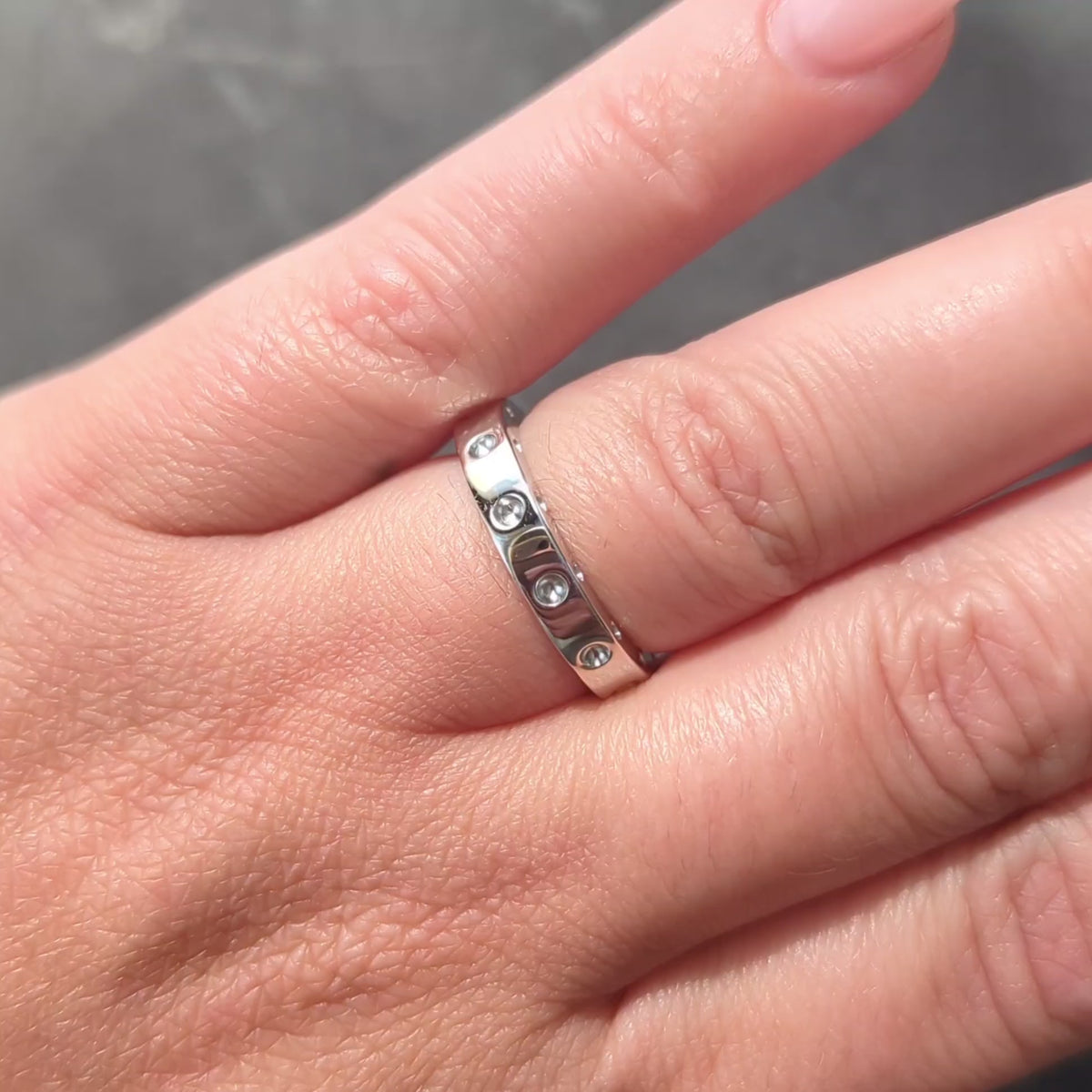 Roberto Coin 18 Karat White Gold Pois Moi Symphony Contemporary Band Ring
