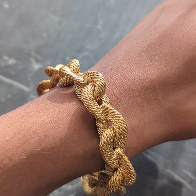 Bulgari Georges L'Enfant 1960's 18K Gold Vintage Woven Mesh Link Bracelet