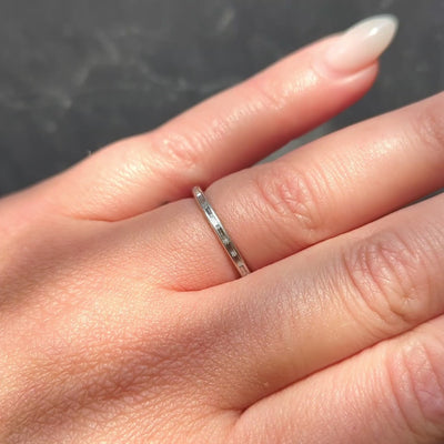 Art Deco Baguette Cut Diamond Platinum Vintage Eternity Wedding Band Ring