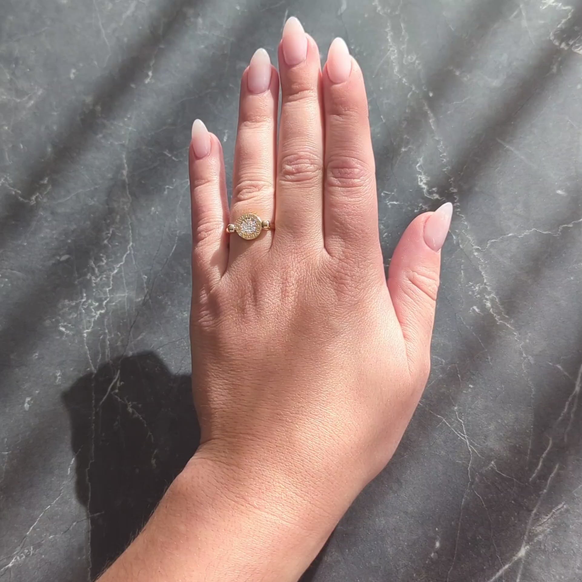 Bulgari Contemporary Diamond 18 Karat Two-Tone Gold Flip Signet Ring