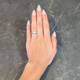 Retro Old European Diamond 18 Karat White Gold Orange Blossom Vintage Engagement Ring