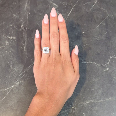 Tiffany & Co. 3.96 CTW Legacy Diamond Platinum Halo Engagement Ring GIA