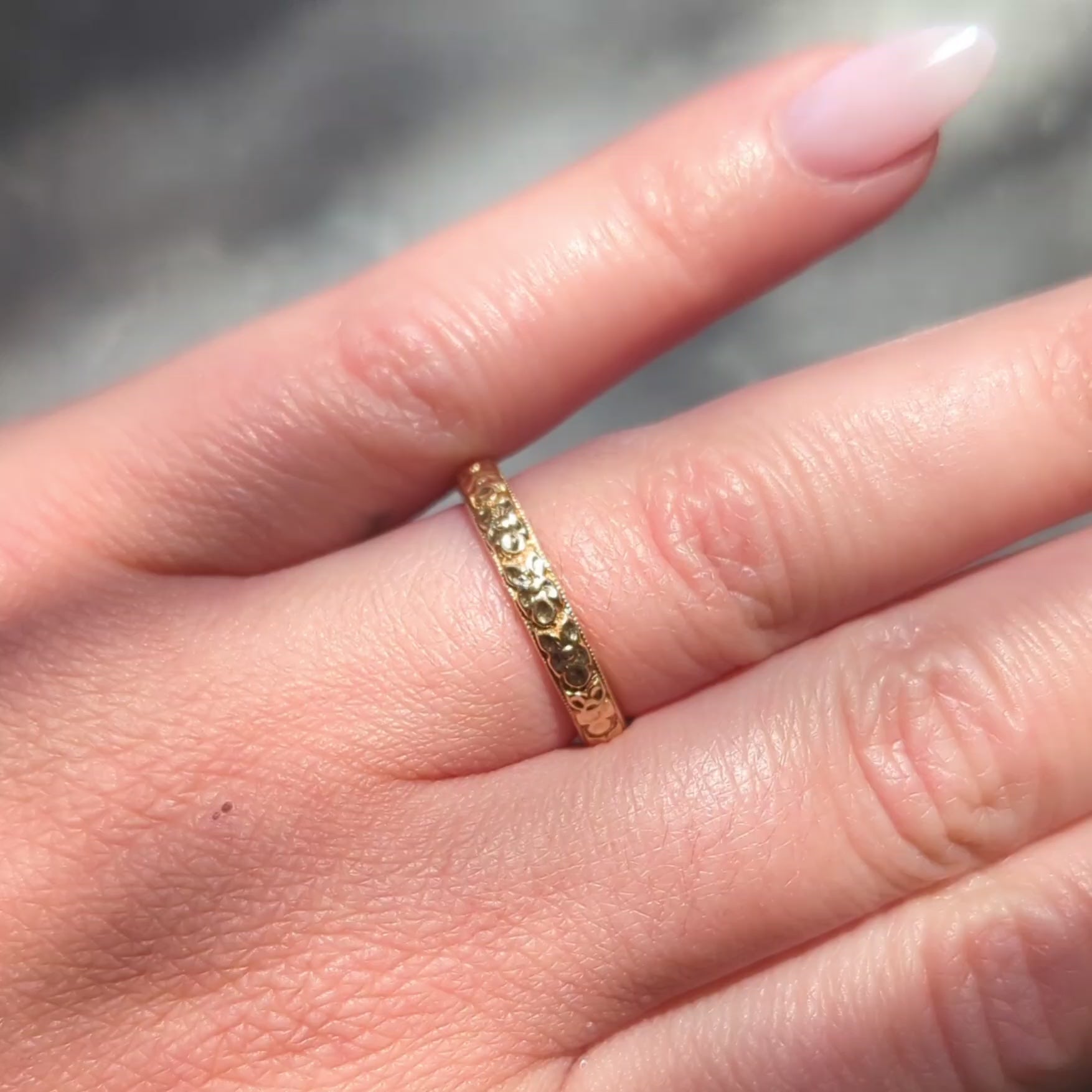 Art Deco 18 Karat Yellow Gold Vintage Orange Blossom Wedding Band Ring