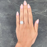 Tiffany & Co. 5.35 CTW Emerald Cut Diamond Platinum Soleste Halo Engagement Ring