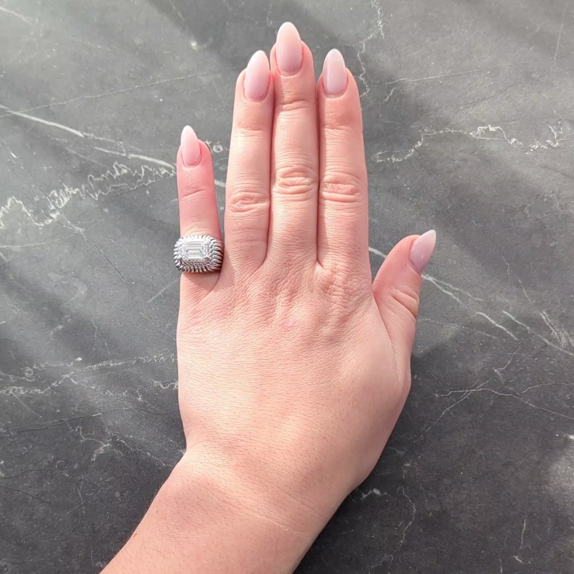 Marchak Paris 1960's 2.53 CT Diamond Platinum Vintage Wire Dome Ring GIA