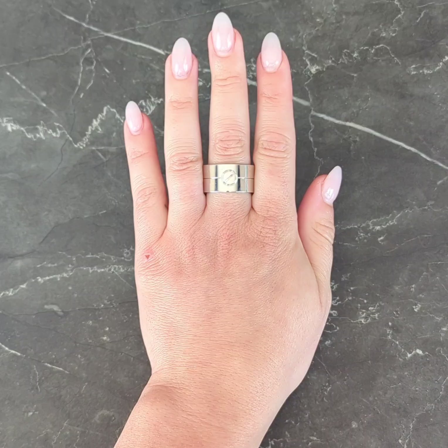 Cartier Contemporary 18 Karat White Gold High Love Unisex Band Ring