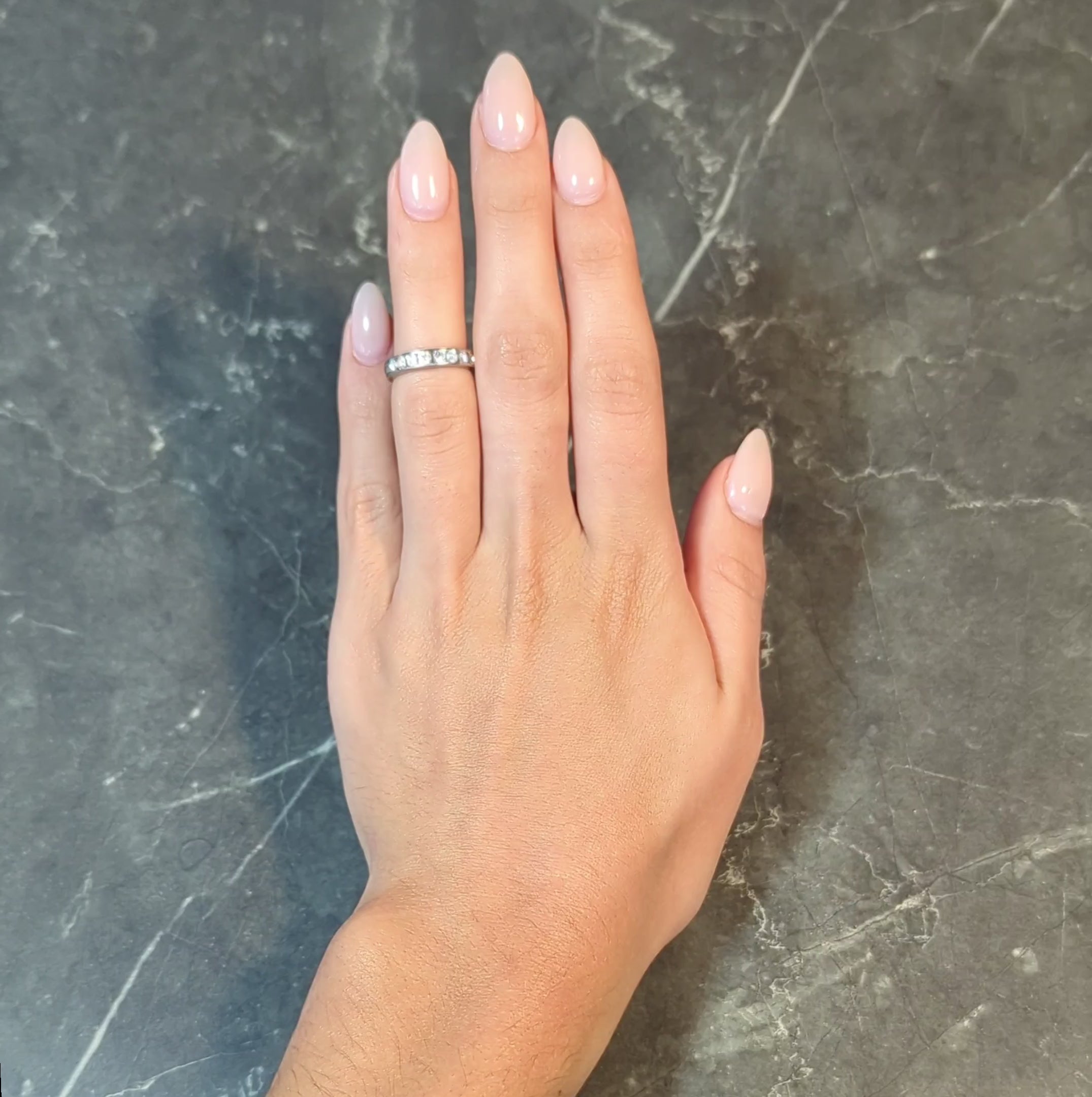Vintage 0.50 Carat Diamond Platinum Channel Wedding Band Ring