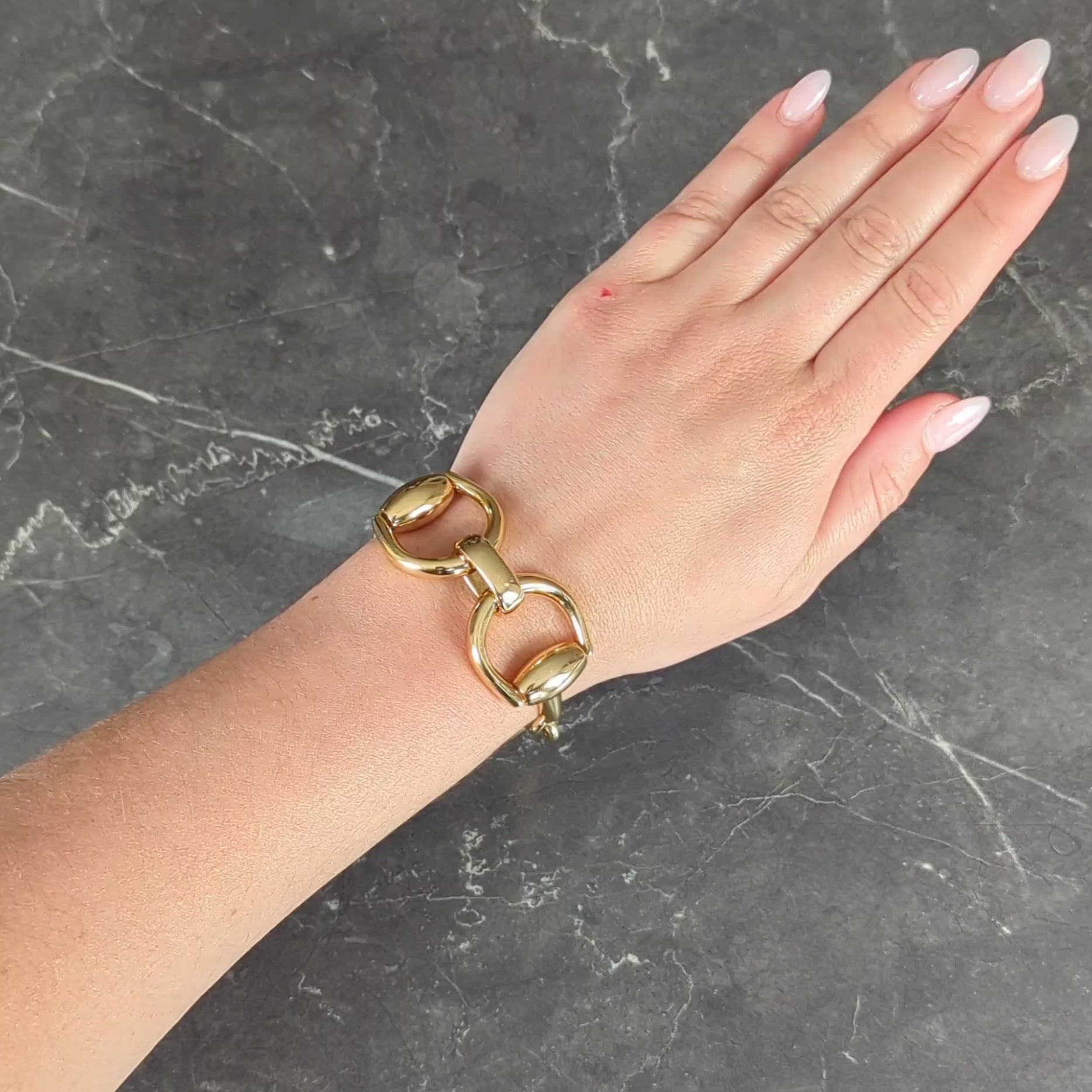 Gucci 18 Karat Yellow Gold Vintage Horsebit Link Bracelet