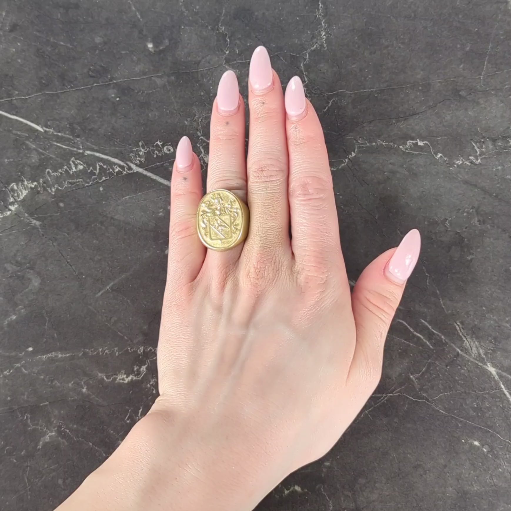 Tiffany & Co. 18 Karat Yellow Gold Vintage Heraldry Unisex Signet Ring