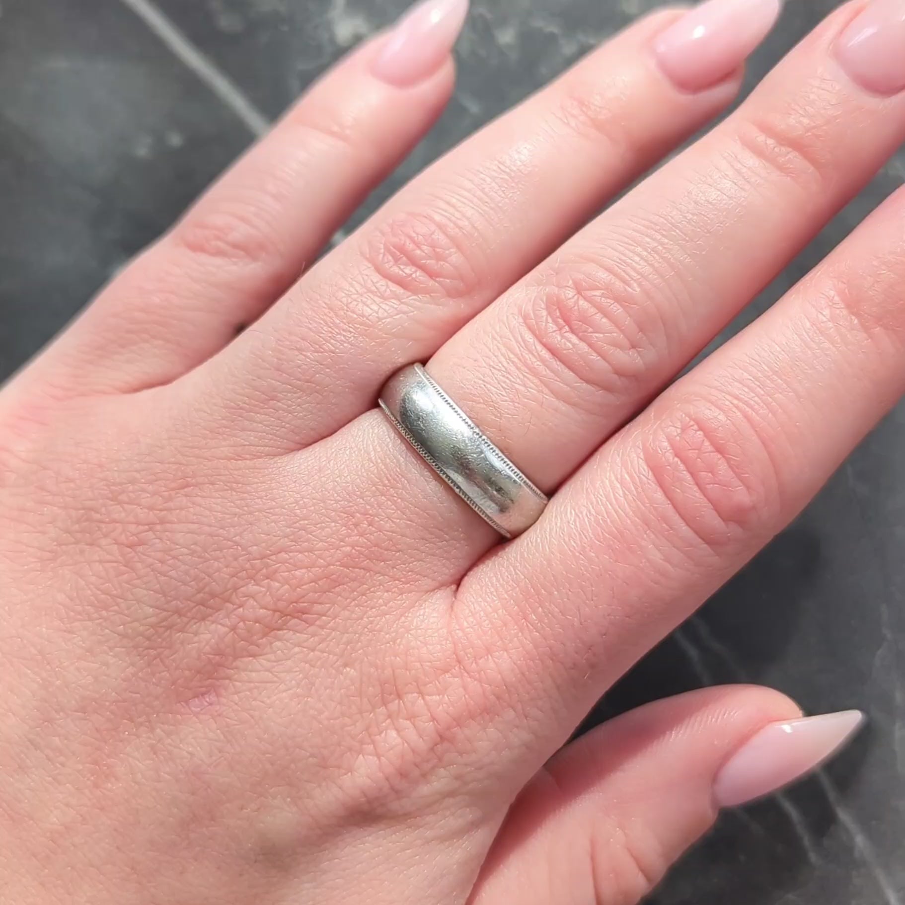 Tiffany & Co. 2000's Platinum Milgrain Wedding Band Ring