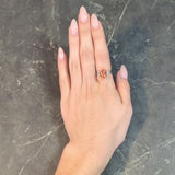 Tiffany & Co. 8.61 CTW Orange Sapphire Diamond 18 Karat Gold Platinum Vintage Three Stone Ring