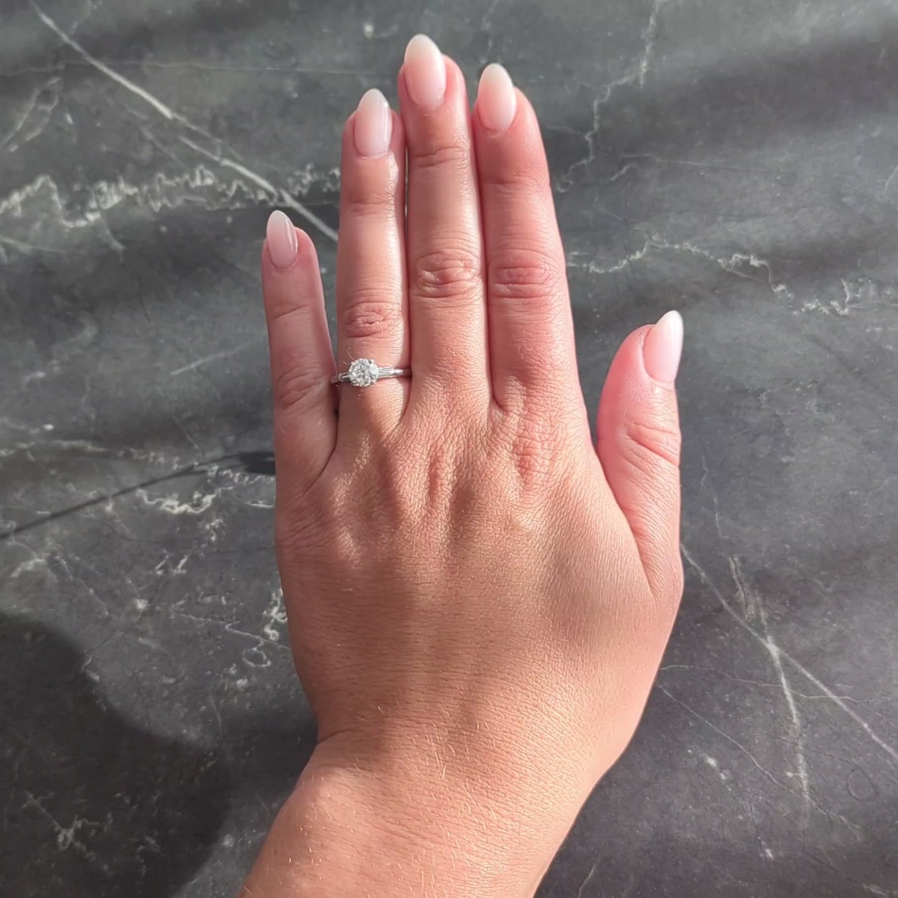 Mid-Century 0.89 CTW Old European Diamond 14K Gold Vintage Engagement Ring