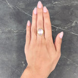 Victorian Moonstone Cabochon 18 Karat Yellow Gold Antique Heart Ring