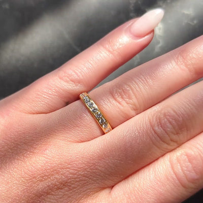Bulgari 1970's Round Diamond 18 Karat Yellow Gold Vintage Eternity Band Ring