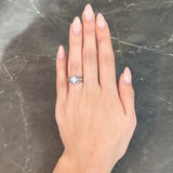 Art Deco 1.19 CTW Diamond 18 Karat White Gold Floral Engagement Ring GIA