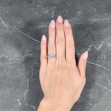 Art Deco 1.14 CTW Old European Cut Diamond Platinum Swirling Fleur-De-Lis Engagement Ring