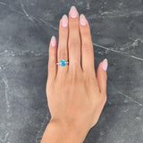 Contemporary Blue Topaz Diamond Platinum Gemstone Ring