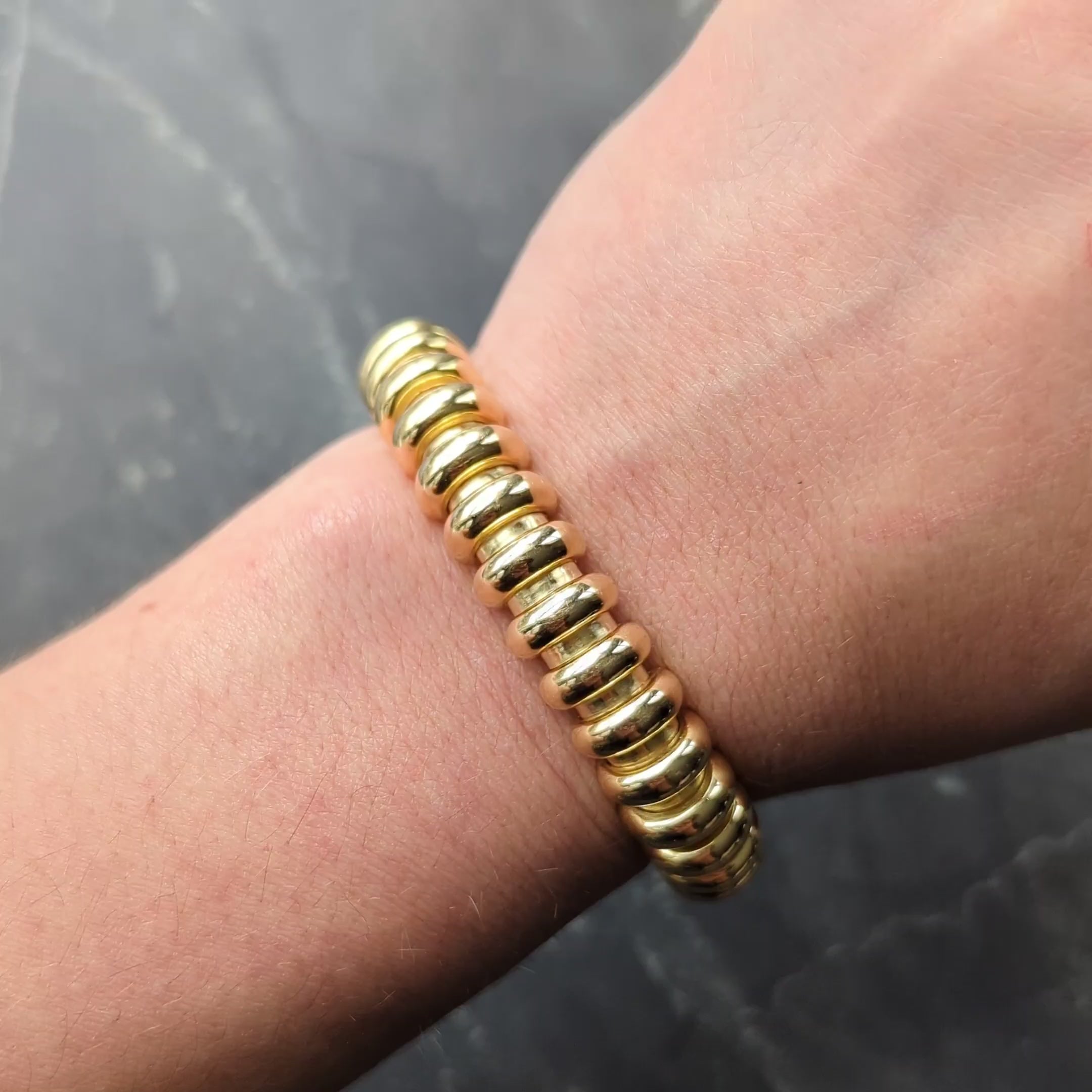 Tiffany & Co. Georges L'Enfant French 18K Yellow Gold Vintage Tubogas Bracelet
