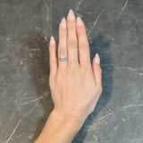 Art Deco Old Mine Cut Diamond Platinum Scrolling Vintage Engagement Ring