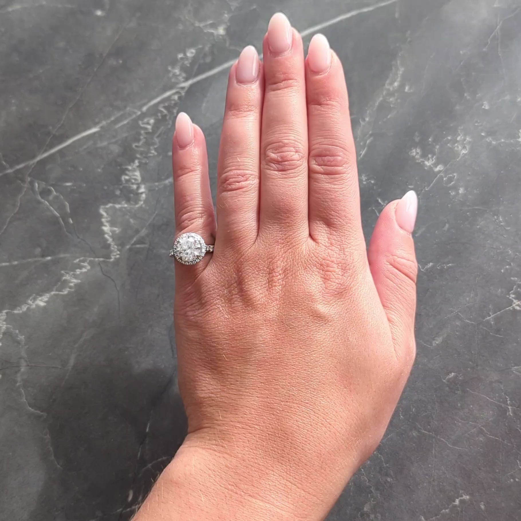 Cartier French 2.60 CTW Diamond Platinum Destinée Halo Engagement Ring GIA