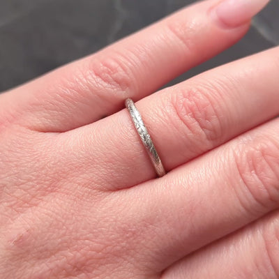 Art Deco Platinum Engraved Floral Lotus Vintage Wedding Band Ring