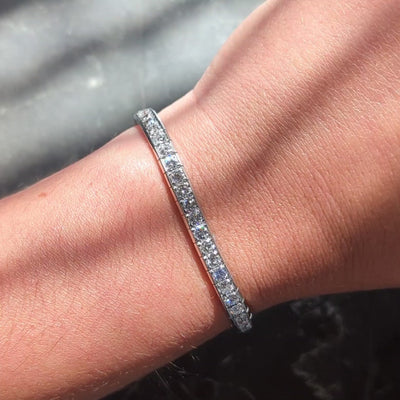 1950's Old European Cut Diamond Platinum Vintage Line Bracelet