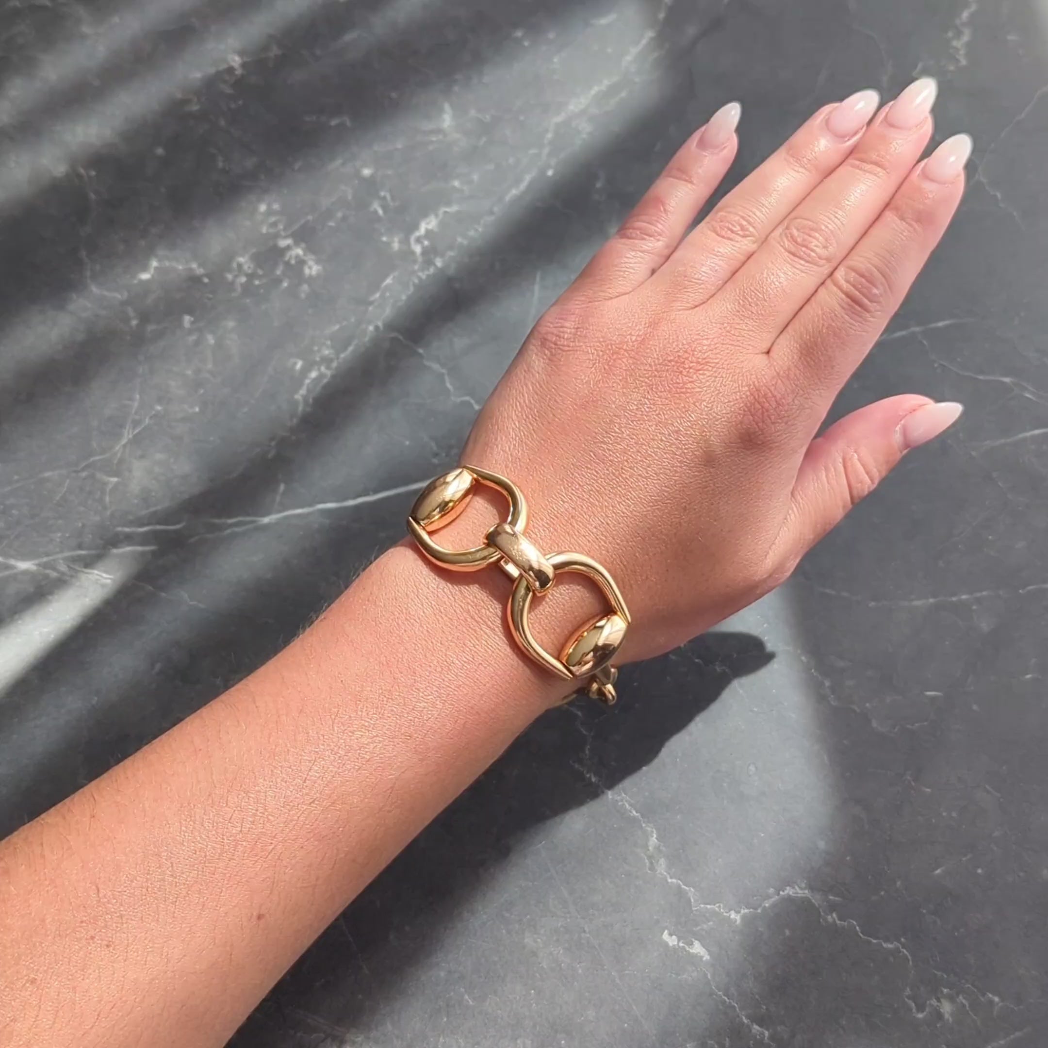 Gucci 18 Karat Yellow Gold Vintage Horsebit Link Bracelet