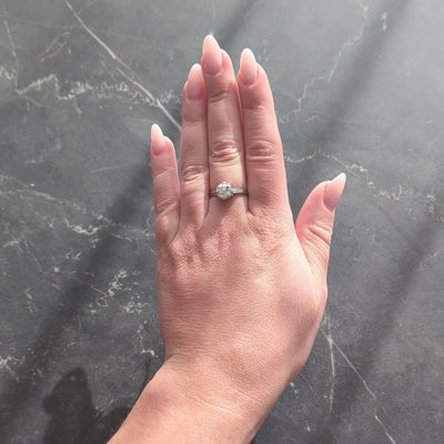 Art Deco European Diamond 18 Karat White Gold Antique Fanning Engagement Ring