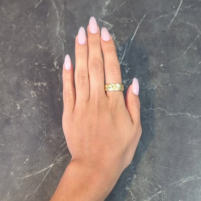 1980's 14 Karat Yellow Gold Nugget Organic Vintage Band Ring