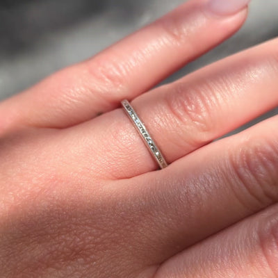 Art Deco 0.45 CTW French Cut Diamond Platinum Vintage Eternity Wedding Band Ring